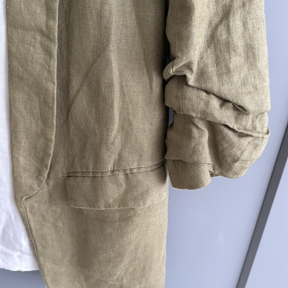 Zara green linen blazer - Picture 4 of 5
